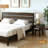 Acacia Serena Solid Wood Nightstand, Mid Century Modern Side Table Bedroom with Storage-594376291