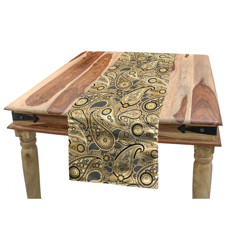 Paisley Table Runner, 16'' D x 72'' L, Yellow