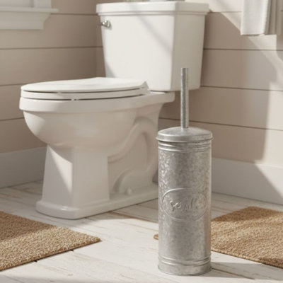 Autumn Alley Galvanized Toilet Brush and Holder Set