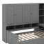 Lit de jour double en bois avec tiroirs, bureau et tablettes-281066188
