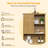 Donnell 23.6'' W X 67'' H X 9.1''D Bamboo Over The Toilet Shelf with Fluted Sliding Door