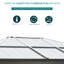 Pavillon de jardin 10X12 avec toit en polycarbonate et cadre en aluminium, idéal pour la terrasse, le toit de la pelouse, le cadre extérieur amusant