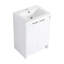 Meuble-lavabo autoportant de 72 po avec lavabo en résine et compartiment de rangement simple, système de porte à fermeture douce, contreplaqué blanc pour un rangement pratique, mécanisme élégant et tendance