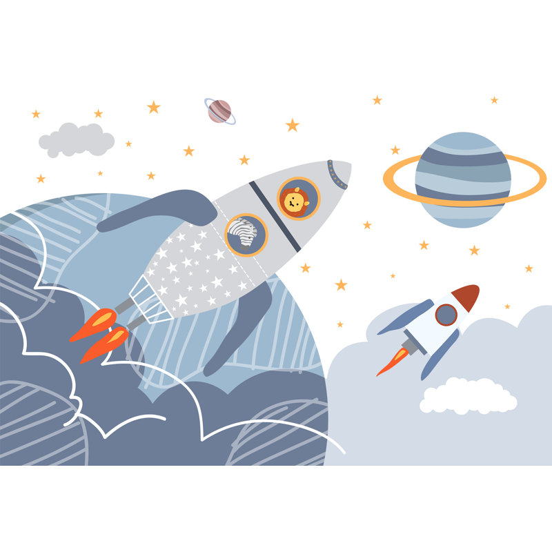 Papier peint amovible Rockets Neptune Planets, L 48,96 po x l 75 po