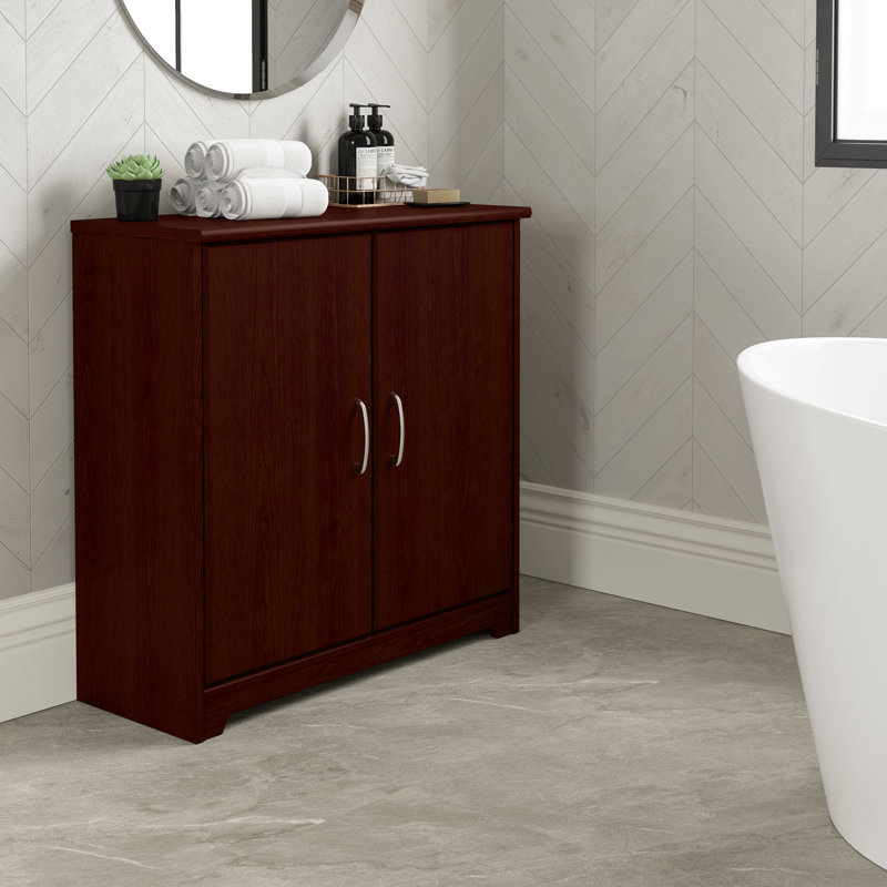 Cathren Bathroom Storage Cabinet, Harvest Cherry