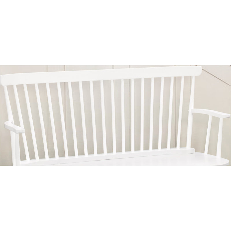 Chaise de style blanc en bois avec dossier et accoudoirs à broche, durable pour la maison
