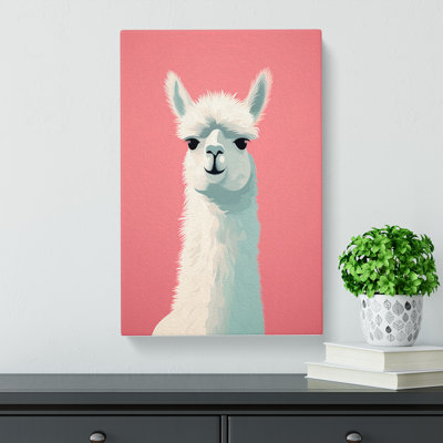 Llama Minimalism Art - Wrapped Canvas