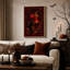 Art mural sur toile, "Chat noir et chaudron bouillonnant sous la lune rouge"-1460962425