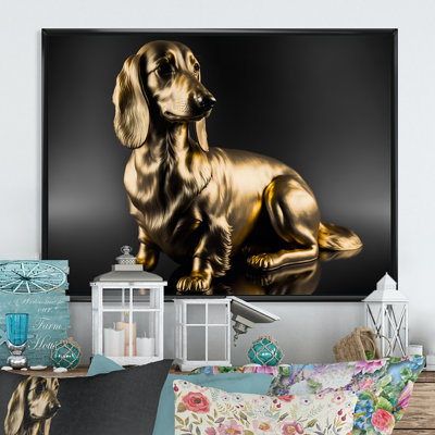 Golden Glam Dachshund I - reproduction sur toile