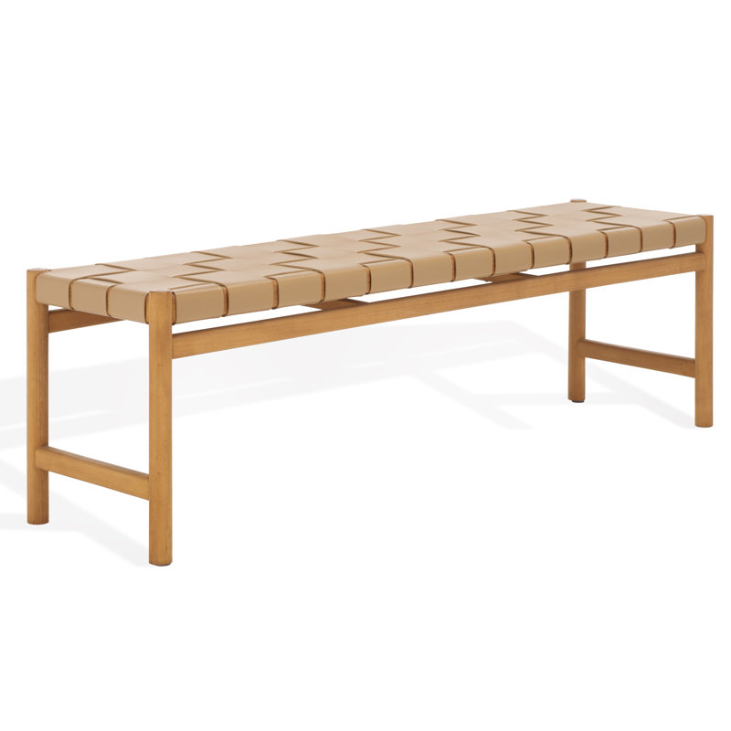 Banc en cuir Channing, Tanné, Naturel