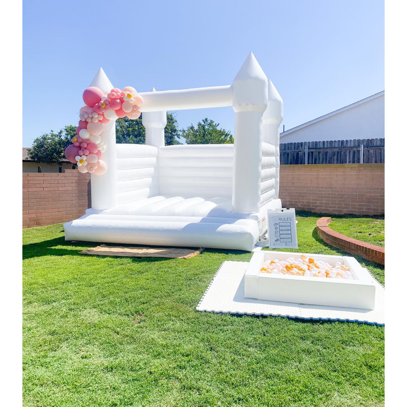 Commercial Bounce House with Air Blower for Party/Event, 12' H x 13' W x 13' D, White