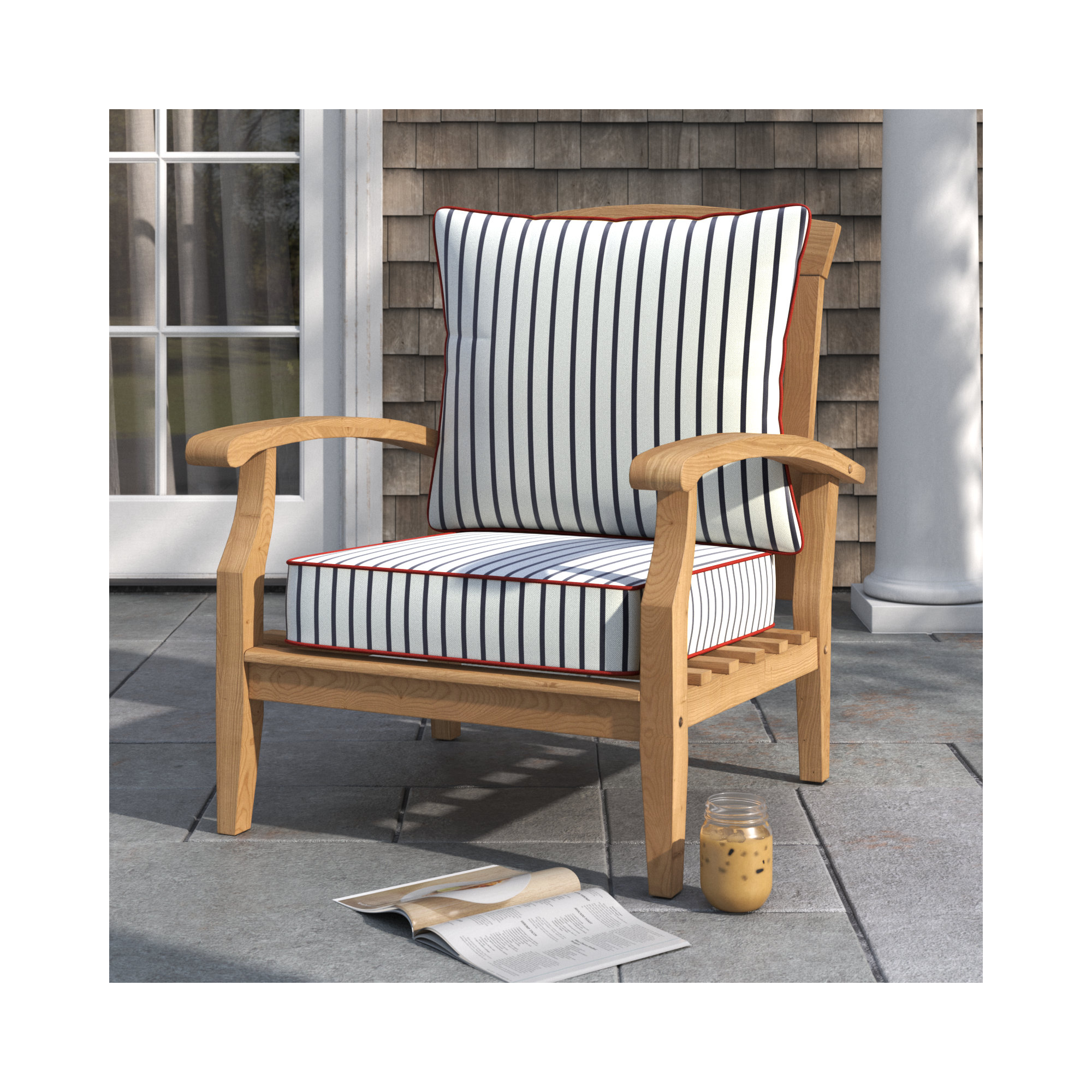 Sunbrella Deep Seating ChairSet - Seat and Back, Jockey Red, 5" H x 23" W x 25" D