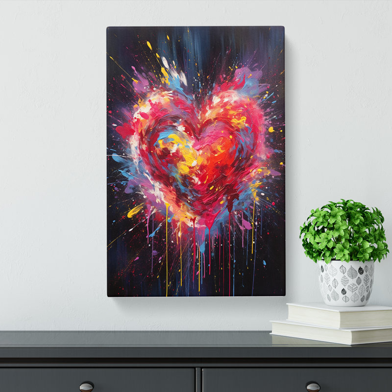 Love Heart Action No.3 - No Frame Print, 50cm H x 35cm W x 3cm D