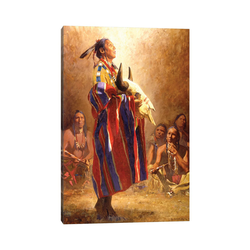 «Buffalo Vision» par David Mann - peinture sur toile tendue, H 18 po x l 12 po x 1,5 po