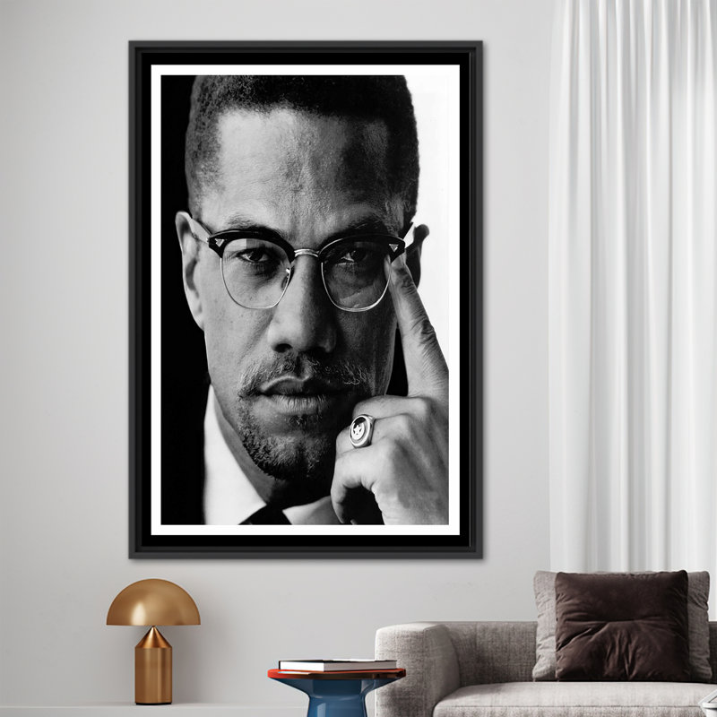 Art mural, art mural de salon, décoration sur toile, affiche de toile Malcom X, Malcom X, toile d'art Portre, cadeau de célébrité sur toile, toile d'art célèbre,