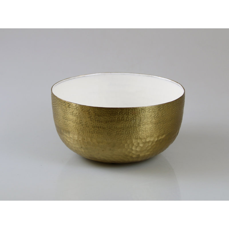 Wakefield Metal Decorative Bowl 1, 23cm H x 54cm W x 54cm D, White