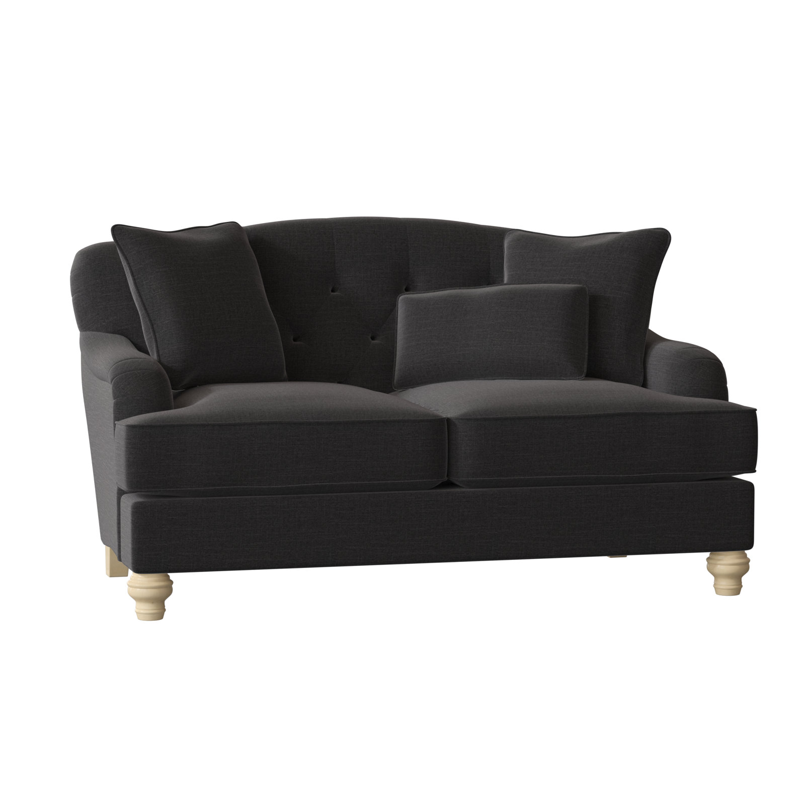 Sullivan 65'' Upholstered Loveseat, Paradigm 45 Black, Linen, Yes