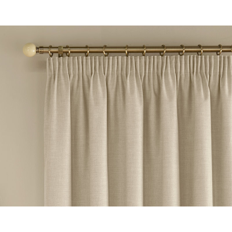 Landaff Blackout Curtain Pair, 168cm Width x 183cm Drop, Cream