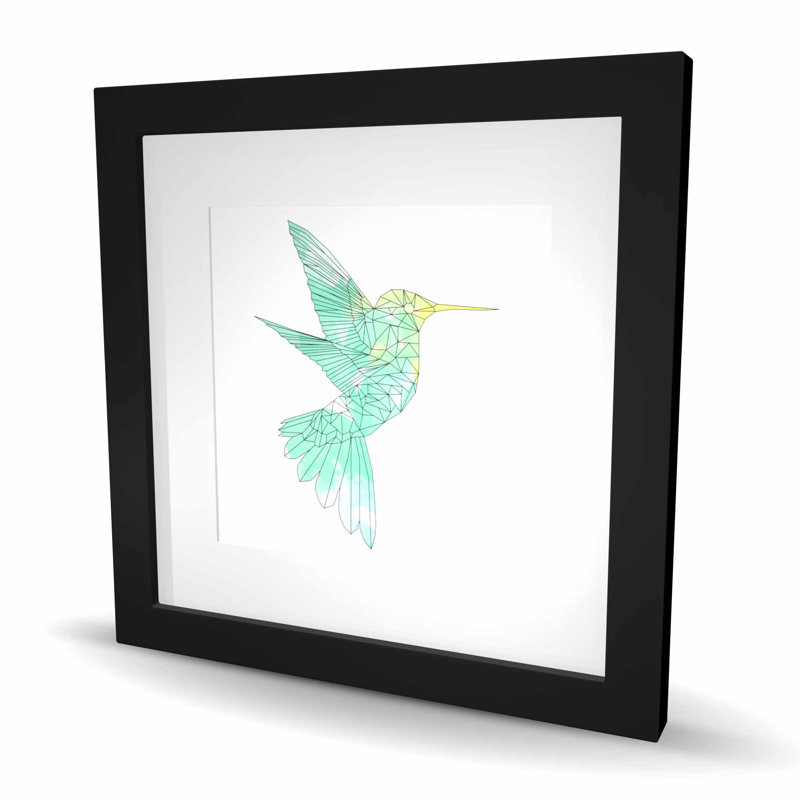 Colibri géométrique - reproduction matte encadrée pour la décoration intérieure