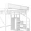 Grand lit mezzanine avec escalier, lit mezzanine en métal avec tablettes de rangement et garde-robe, grand lit peu encombrant pour enfants et adolescents, blanc-106475329