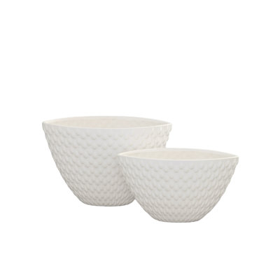 Vase en céramique ovale blanc mat