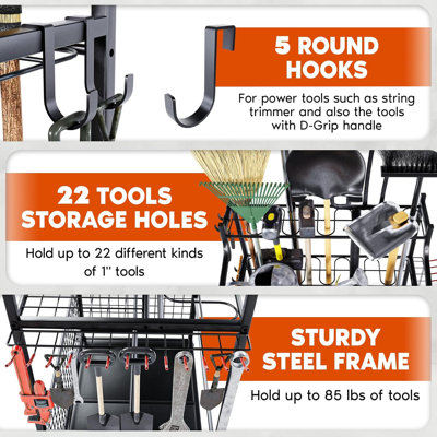 Metal - Garden Tool Organizer - Wheels