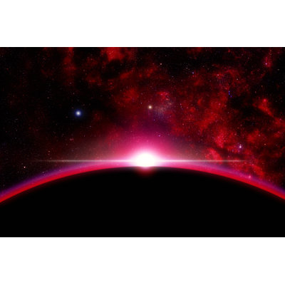 Sunrise To The Space by Ordus - Wrapped Canvas Print