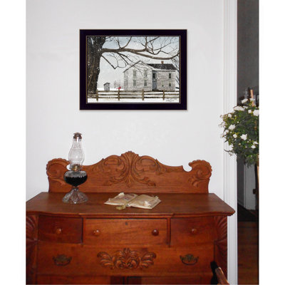 "A Little Snow House" by Billy Jacobs, Ready to Hang Framed Print, Black Frame