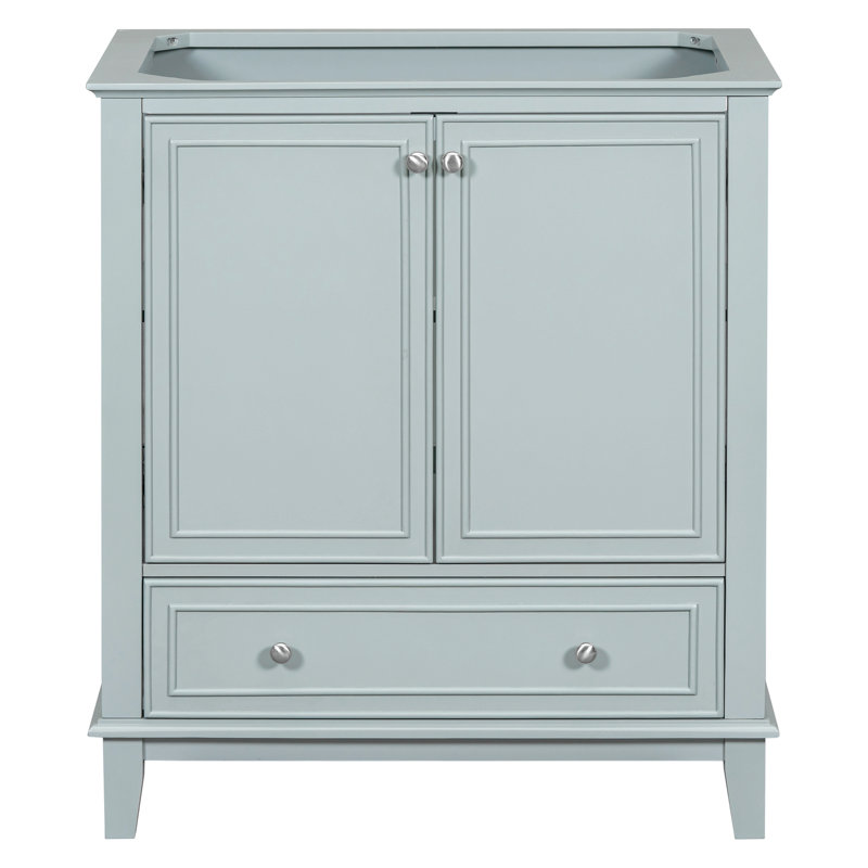 Meuble-lavabo 30 po sans lavabo, base seulement, armoire de salle de bain multifonctionnelle avec portes et tiroir, structure solide et panneau en bois aggloméré