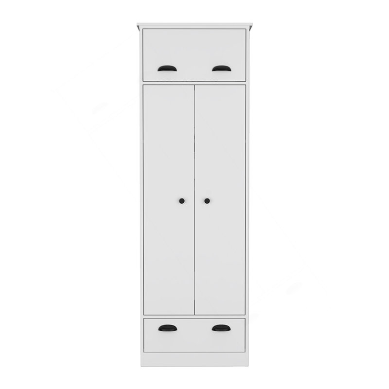 Armoire Dumas, chambre à coucher, blanc, Blanc