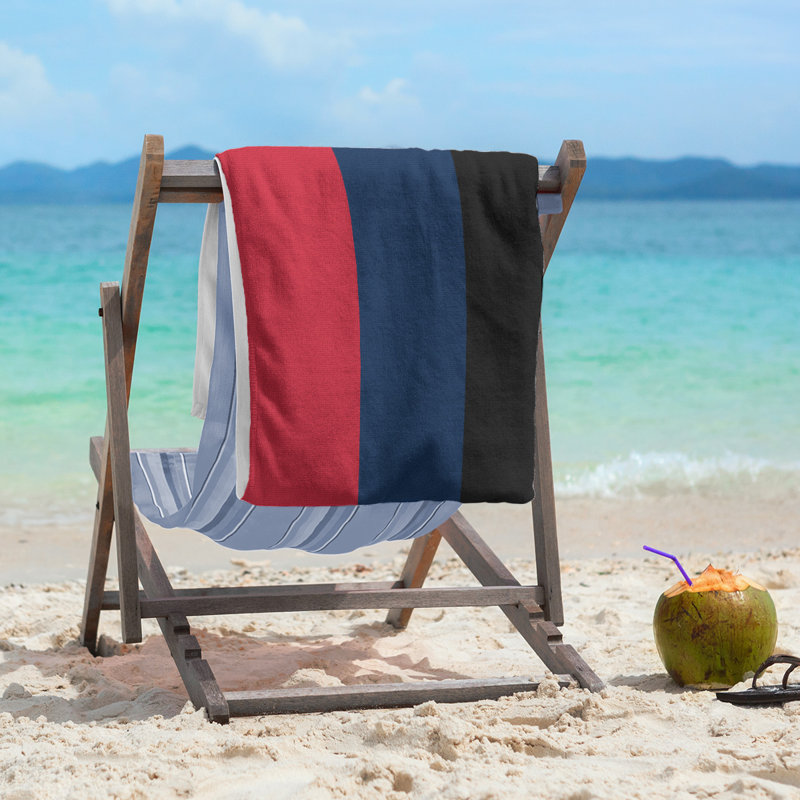 Lightweight Beach Towel, Red/Blue/Black, Microfiber
