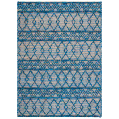Tapis géométrique beige en jute et en coton à tissage plat Annmari