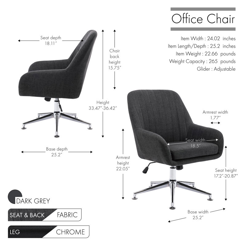 Office Chair, Dark Grey
