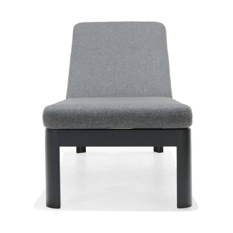 LifestyleGarden Moorea Aluminum Outdoor Patio Coral Sand Lounger, Gray, Gray