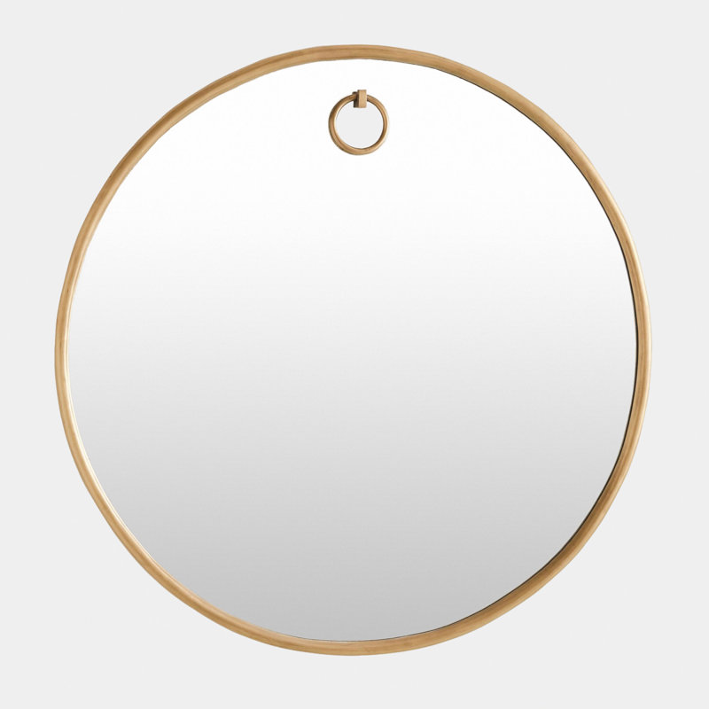 Exposed Mirror-Antique Brass, 32" H x 32" Wx 2"D