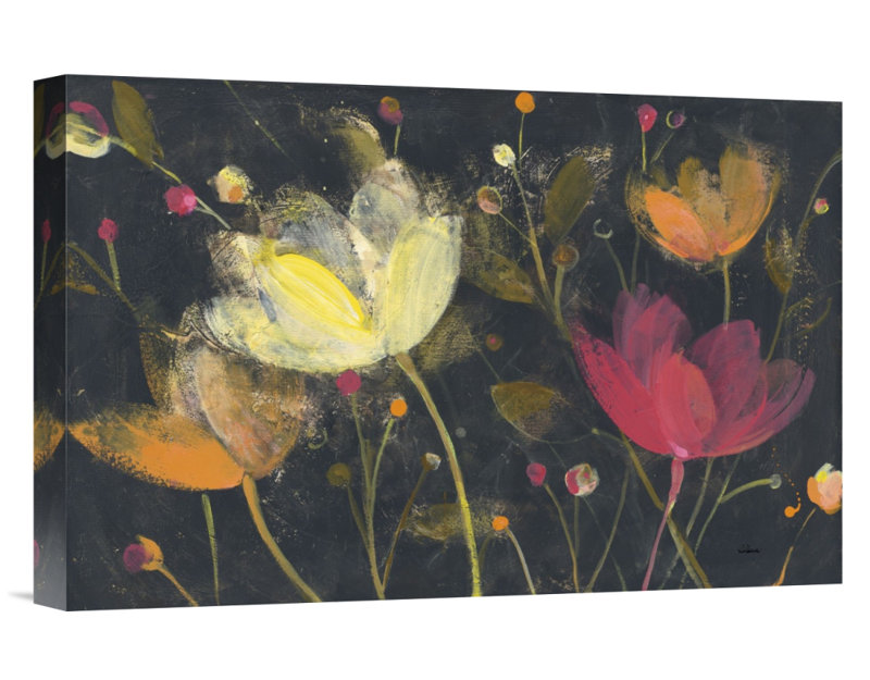 " Moonlight Garden II " by Albena Hristova, 12" H x 18" W, Wrapped Canvas, No Mat