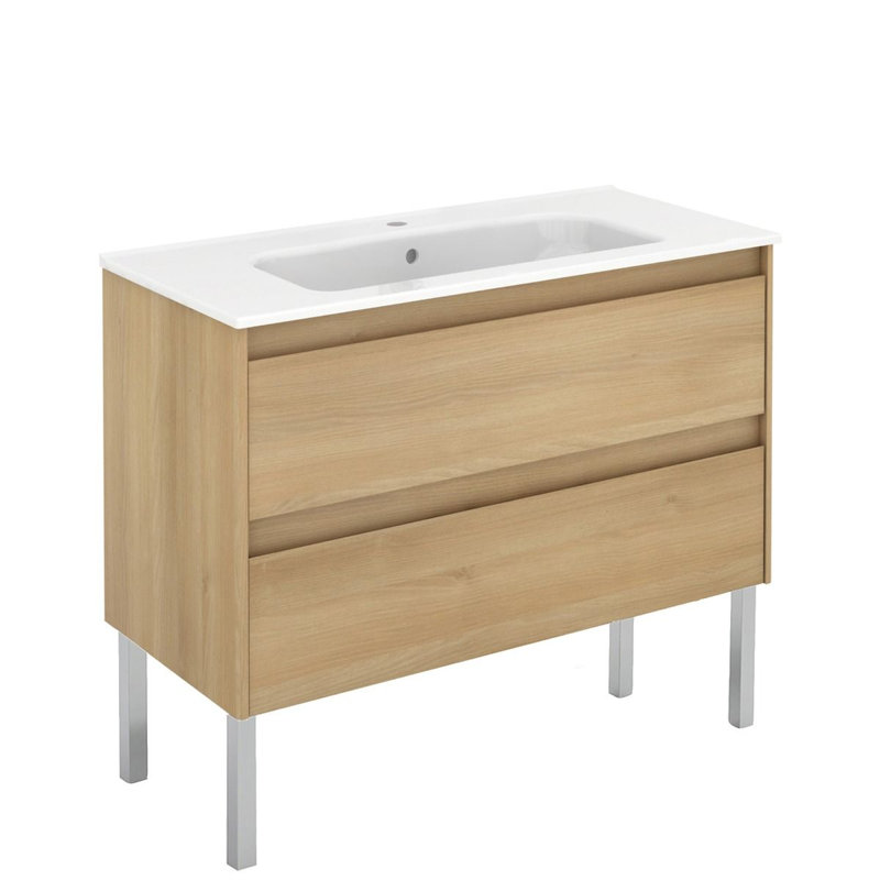 Ambra 39.6'' W Single Vanity, 23.8", Nordic Oak