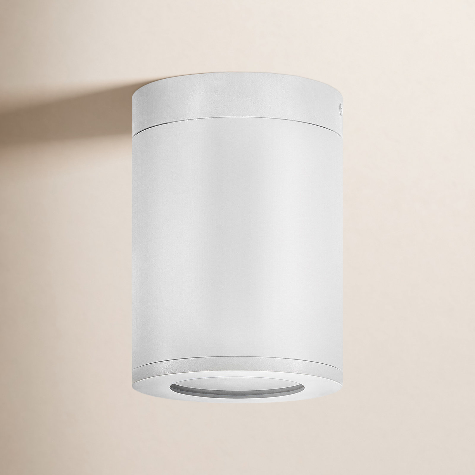 Brissia Cylinder Outdoor Flush Mount, Satin White