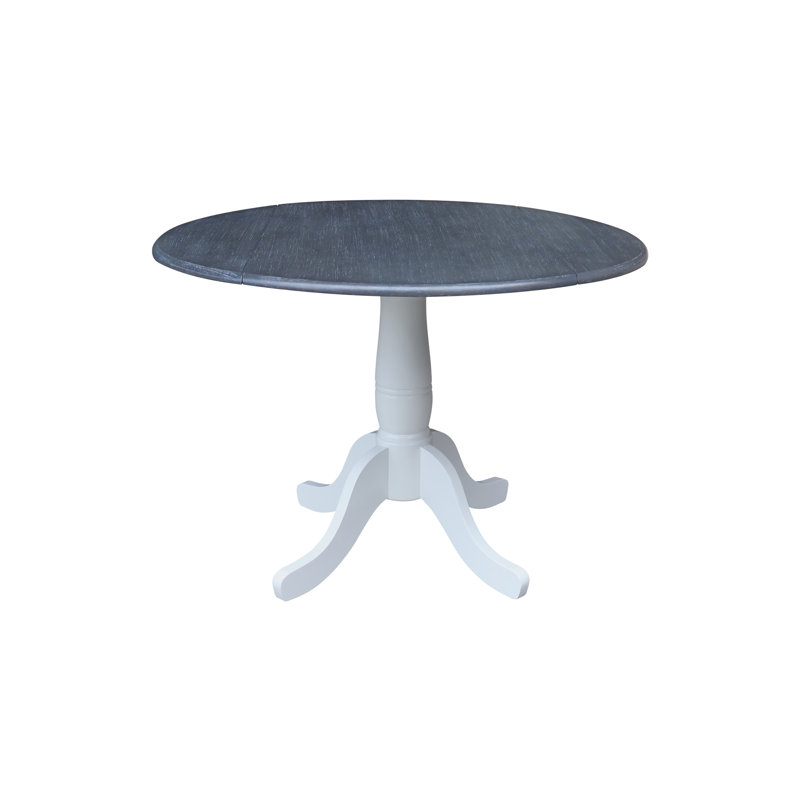 Table de salle à manger Hesston, Gris chiné / Blanc