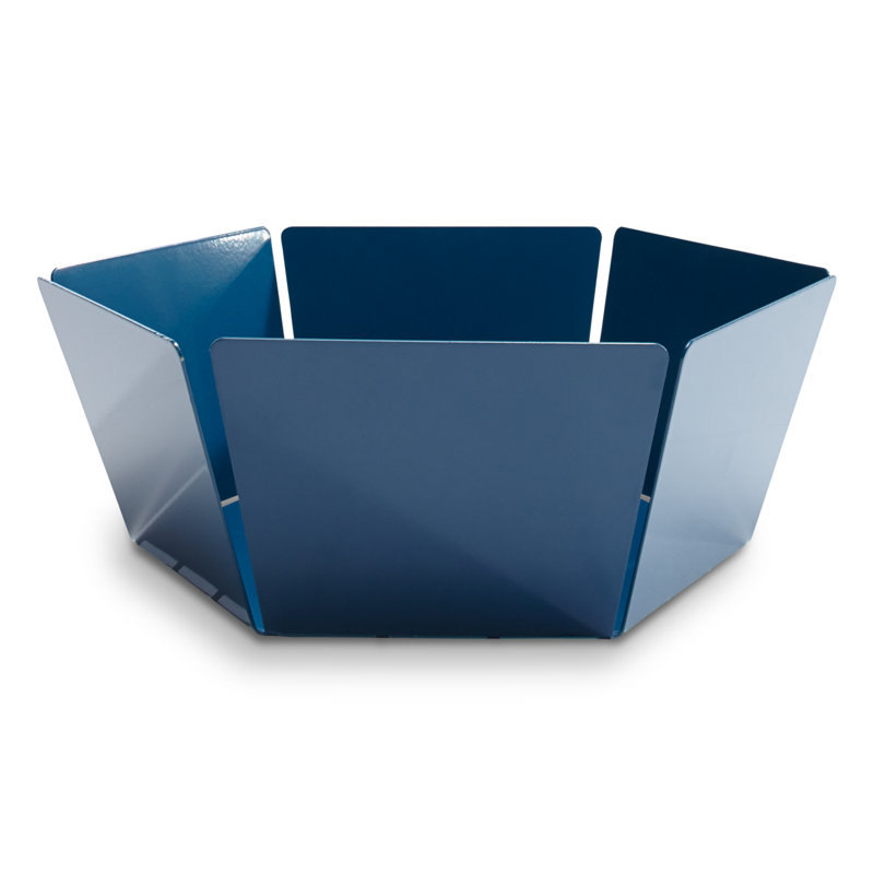 2D:3D Metal Decorative Bowl, Space Blue, 4" H x 10.1" W x 10.1" D