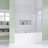 56-60 In. W × 60 In. H Frameless Single Sliding Shower Door With 1/4" Clear Tempered Glass In Brushed Nickel |  Explosion Proof Film |  Stainless Steel Handle | Square Tube Track-121432769