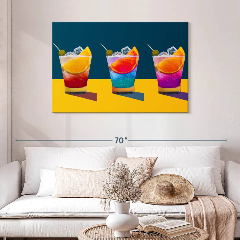Yarlin Rainbow Cocktails, 30" H x 45" W