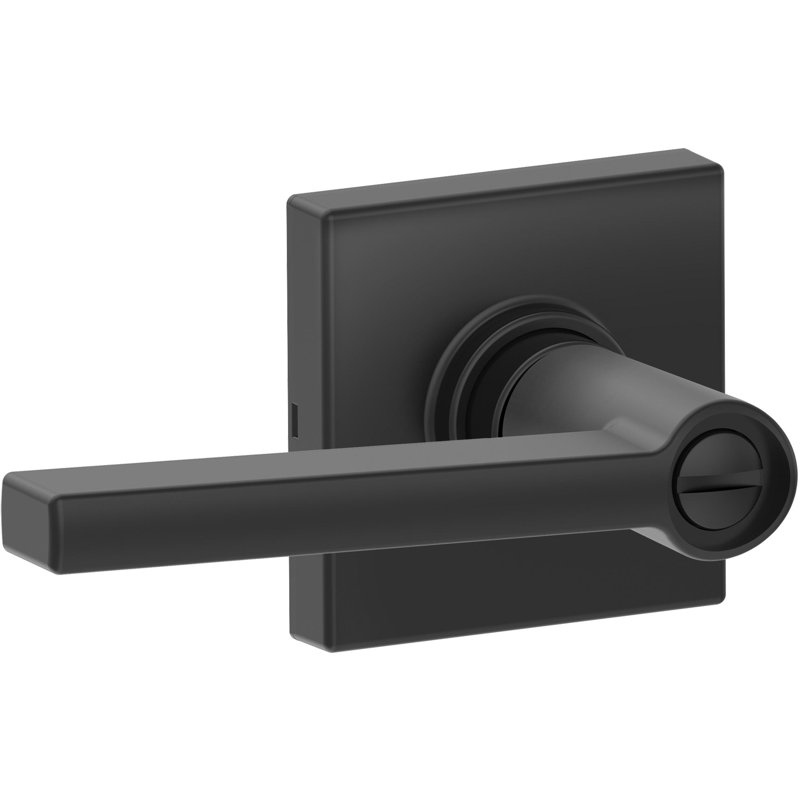 J Series Solstice Lever Hall and Closet Lock with Collins Trim, Matte Black