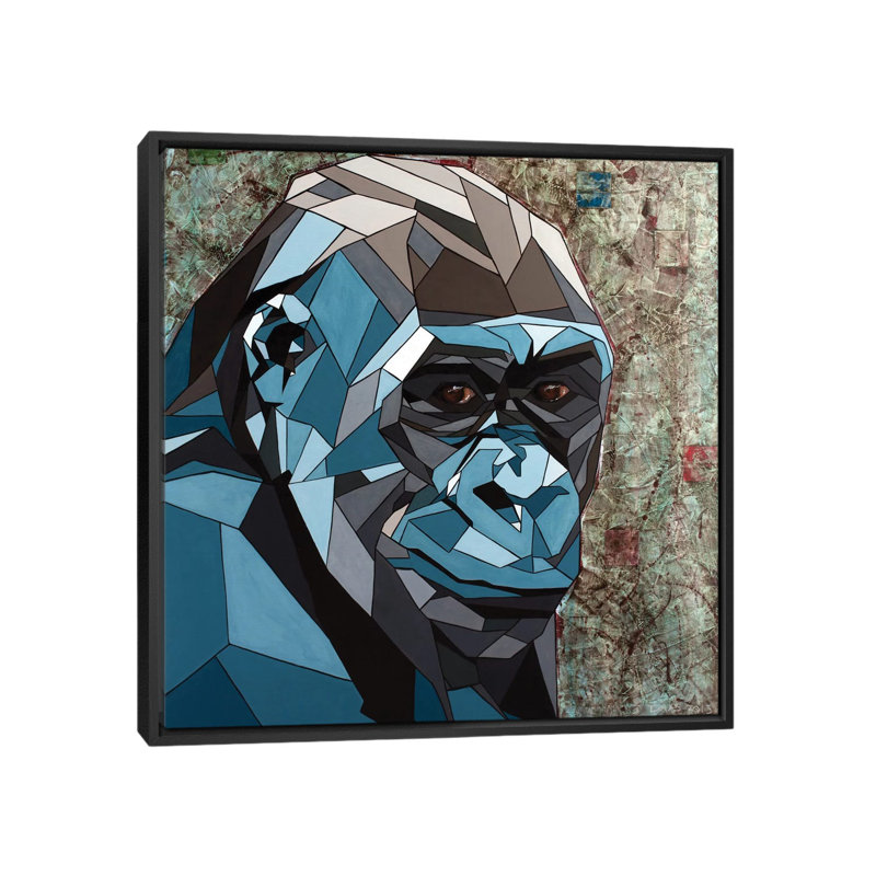 « ishmael » par daas, impression sur toile tendue, H 18 po x l 18 po x P 1,5 po, Toile avec cadre noir, Blanc