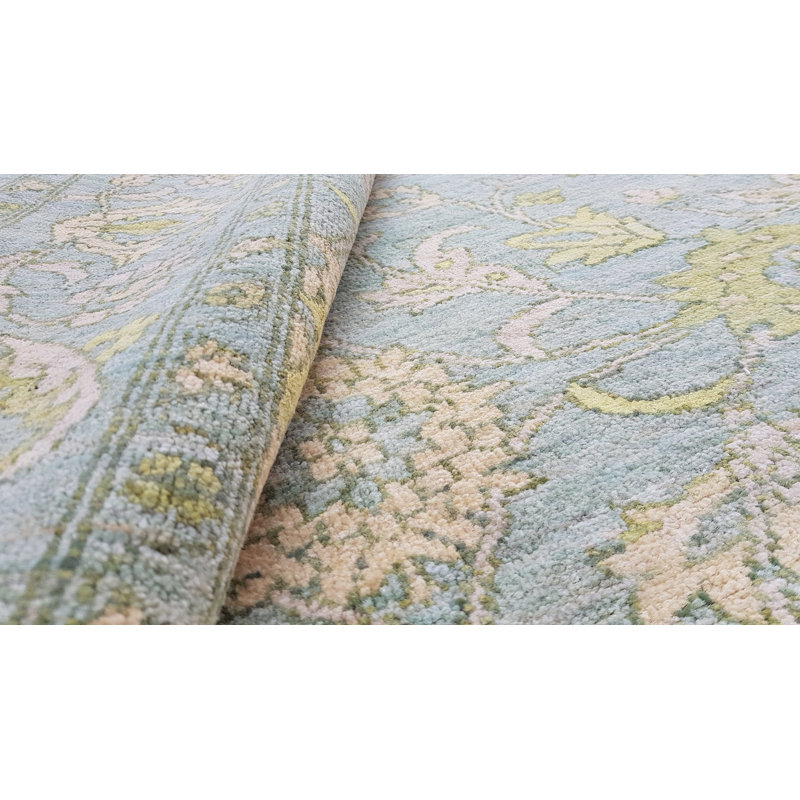 Tapis bleu / gris anthracite nouvel âge Agra 5 pi 5 po x 8 pi Agra