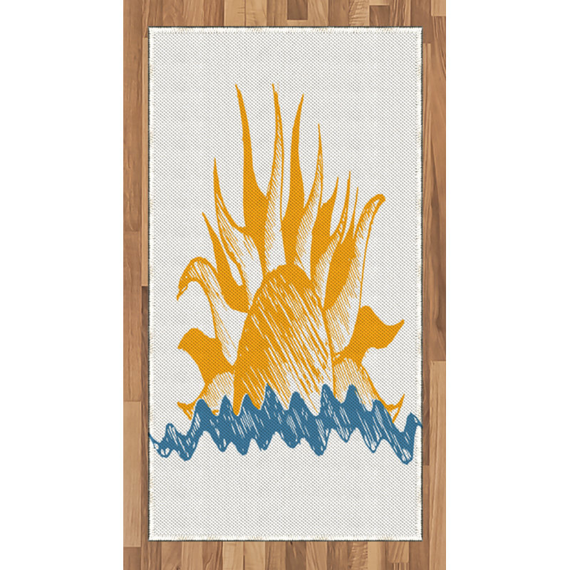 Tapis décoratif moderne à haute densité en fibres longues, Rectangle 2 pi 7 po x 5 pi