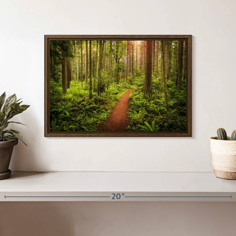 Washington Rainforest, 13 po x 9 po, Cadre flottant en noyer