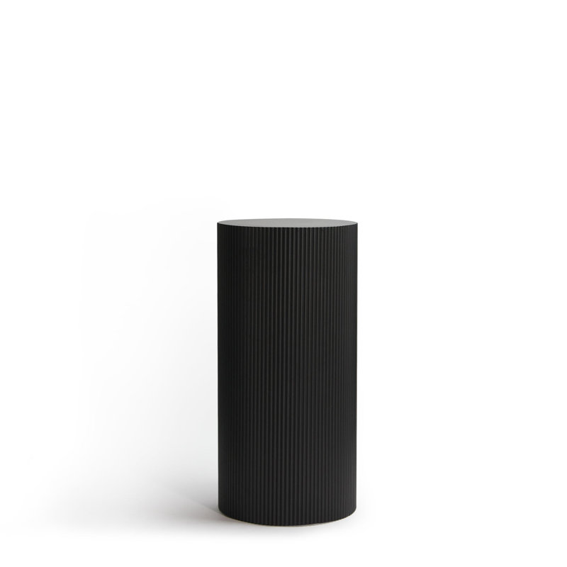 Colonne en bois aggloméré noir déchiré, H 27 po x l 13 po x P 13 po, Noir