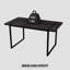 Table de salle à manger noire 59 "avec pieds en métal, look industriel moderne, table de 4 à 6 places, table de maison et de cuisine, plateau de table épais de 1,5 po-1674032560