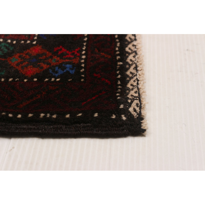 Tapis rectangulaire noir en cuivre foncé de conception unique 4 pi 1 po x 6 pi 11 po années 1990